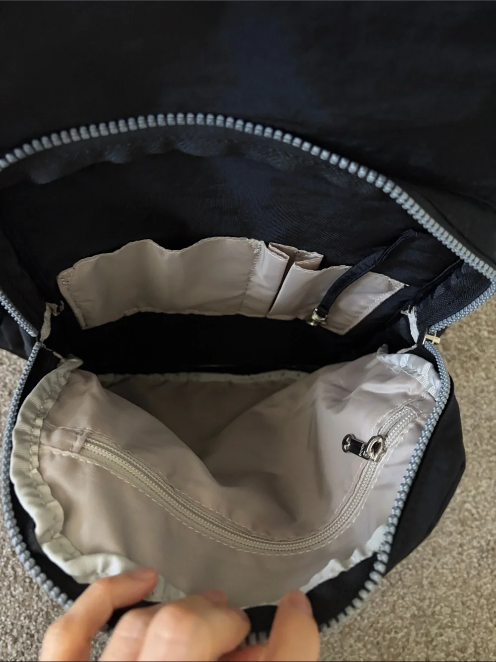 Kipling Seoul vintage laptop Large Backpack in Black silver zipper 45cm